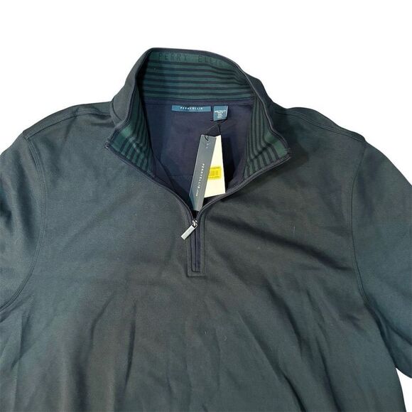 Perry Ellis Men's 2XL Green Quarter Zip Pullover Sweater‎ Long Sleeve - Picture 3 of 5